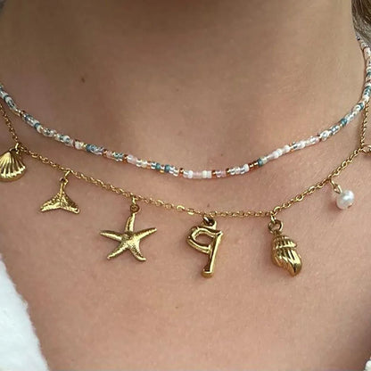 BowLift | Personalized Summer Sea Shell Letter Initial Necklace