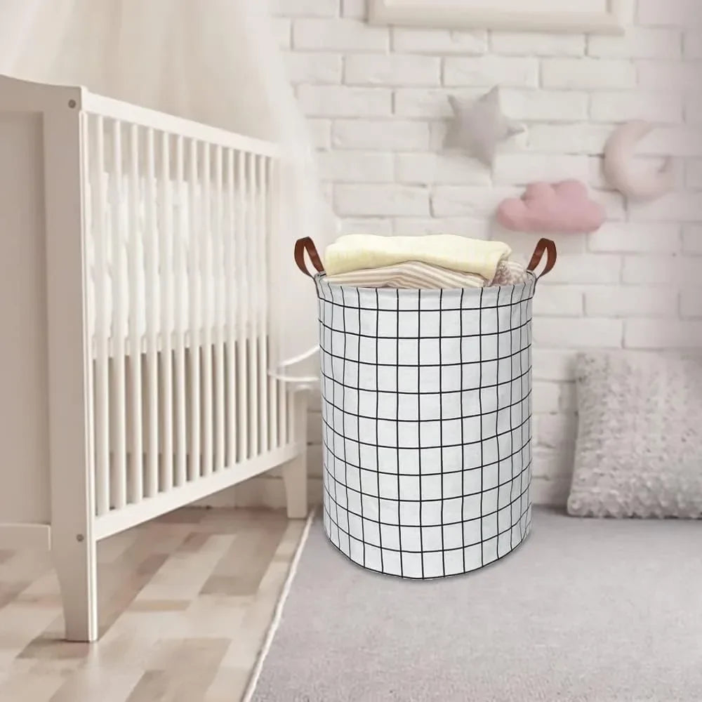 EcoStore Laundry Basket – Foldable Canvas and Linen Laundry Basket with Handles and Drawstring