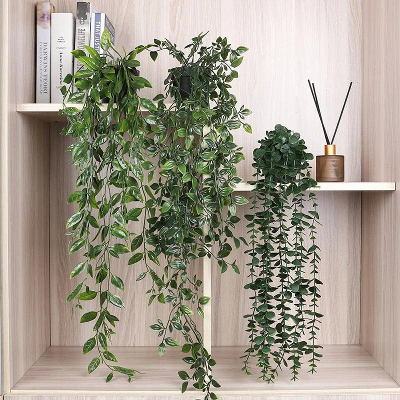 BowLift | VerduraLine Artificial Plant Hanging | Evergreen & Maintenance-Free | 90 cm Decoration | Fresh Natural Design