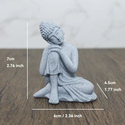 Skanto Skanto | Small Buddha Stone Statue Buddhist Monk Tibetan Buddhism Figures Zen Garden Ornament Meditation Home Aquarium Decoration