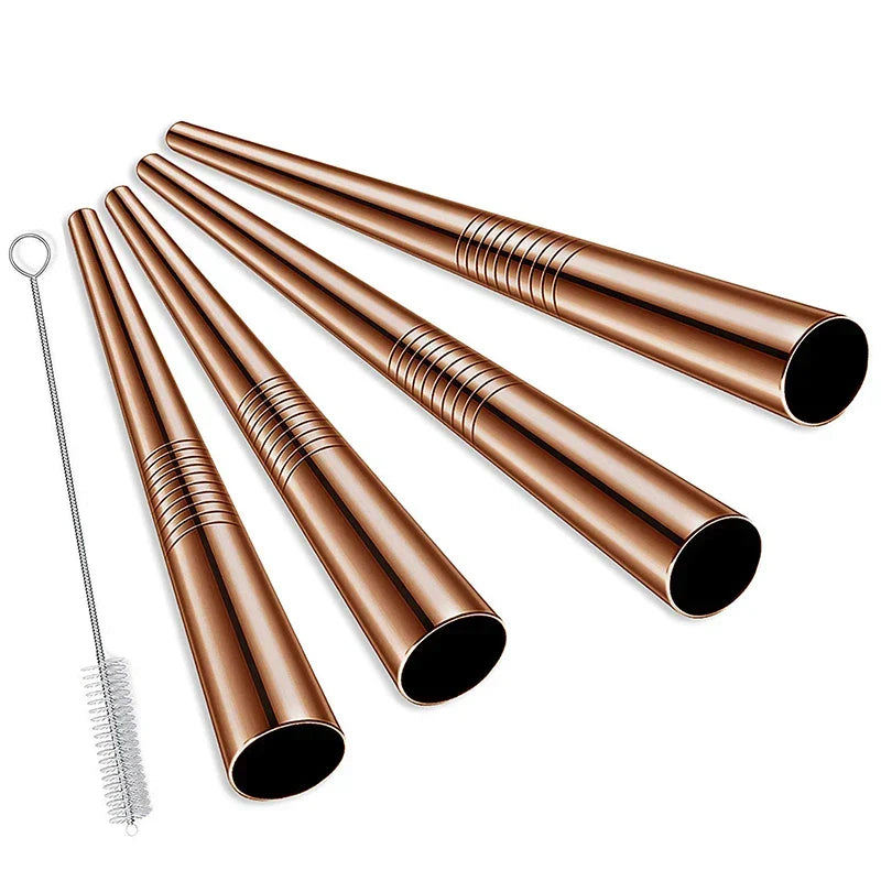 Skanto | Extra Wide Metal Straws for Bubble Tea