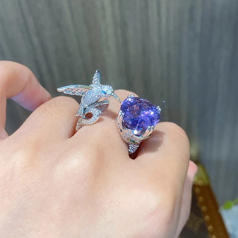 Skanto | Majestic Hummingbird Gemstone Ring