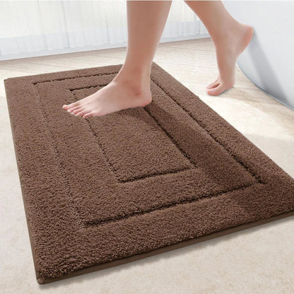 Bathroom Mat Microfiber Non-Slip – Double Layer Bath Mat | Highly Absorbent & Soft | Comfort Doormat | Bowlift