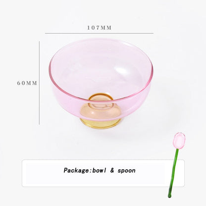 BowLift | Colorful borosilicate dessert bowl with spoon