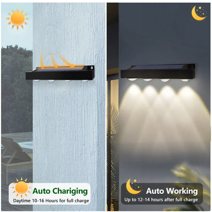 BowLift | Solavera LumiFence Solar Lights | 4-piece Set LED Outdoor Lights | IP54 Weatherproof | Aluminum | For Garden, Fence & Patio