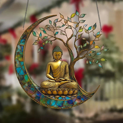 Brehn | Acrylic Sun Catcher ZenLight | 2D Buddha Decor | Window & Home Accessory | Spiritual Room Design