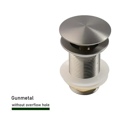 Drain screw with push-down popup – brass | 11 colors | With or without overflow Bowlift