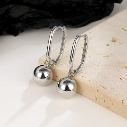 Original 925 Sterling Silver Pearl Ball Hoop Earrings For Women 2023 Korean Wedding Party Jewelry Gift For Women Earrings