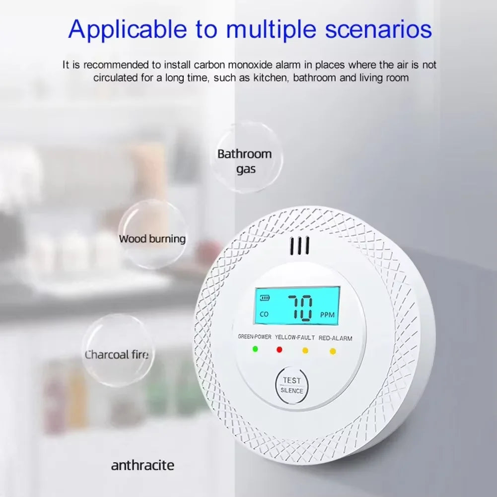 BowLift | VeiligWoon CO and Smoke Detector – Wireless with LCD Screen and Alarm