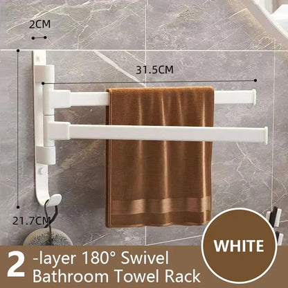 Skanto | Rotbart Towel Bar Rotbart Towel Rack Space Aluminum 1/2/3/4/5-Bar Towel Holder Kitchen Shelf Kitchen Hanging Shelf Wall Mounted