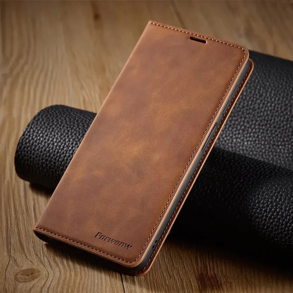 Skanto | Samsung Case: Magnetic Leather Case for Stylish Protection