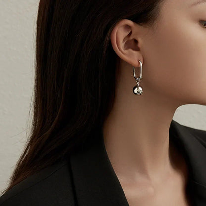 Original 925 Sterling Silver Pearl Ball Hoop Earrings For Women 2023 Korean Wedding Party Jewelry Gift For Women Earrings