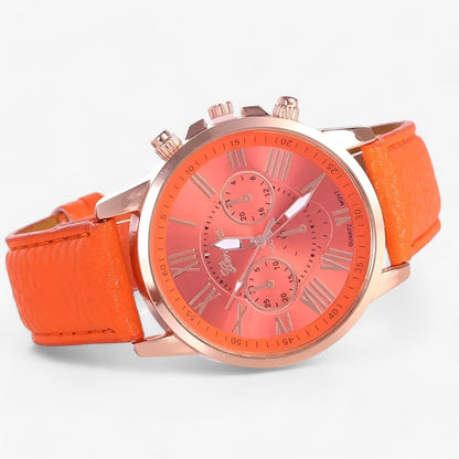 Skanto | Camille Women's Waterproof Leather Strap Watch 42mm