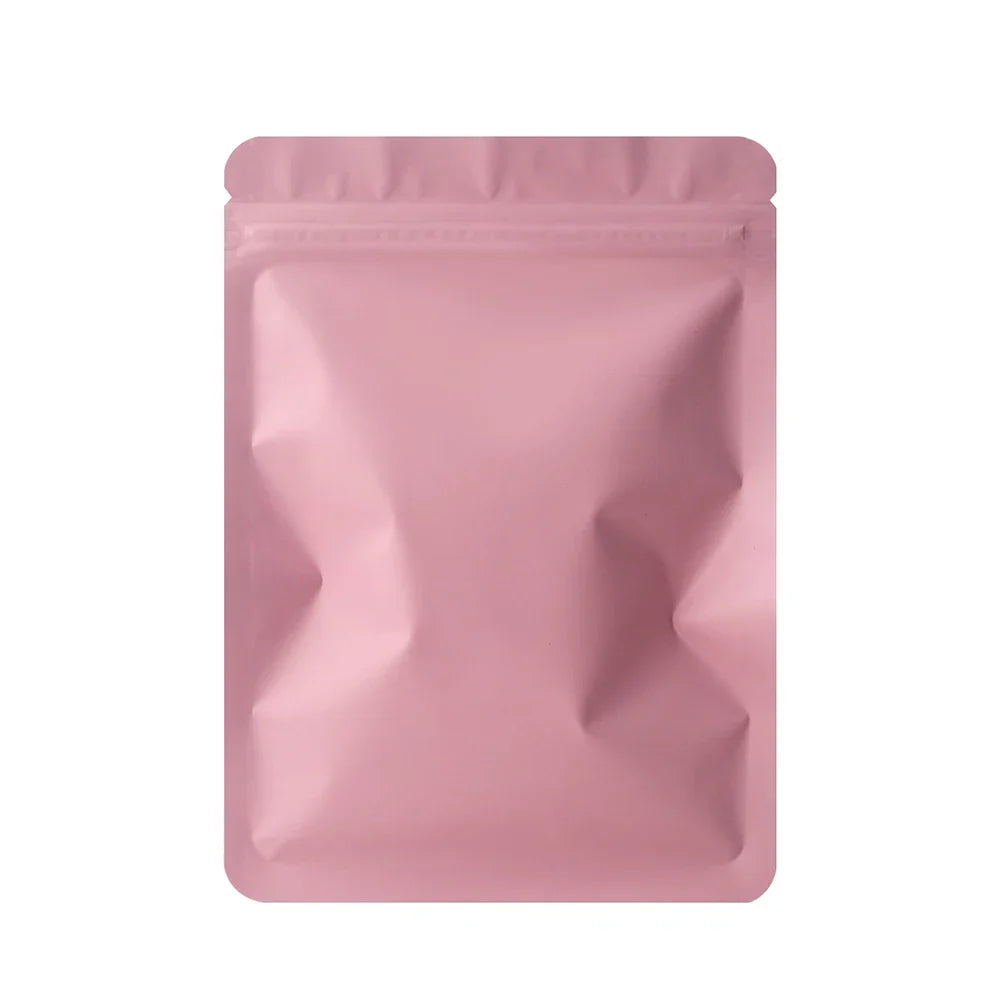Skanto | 100PCS Double-Sided Frosted Mylar Bags - Flat Bottom, Waterproof, Heat-Sealable Aluminum Foil Zipper Bags