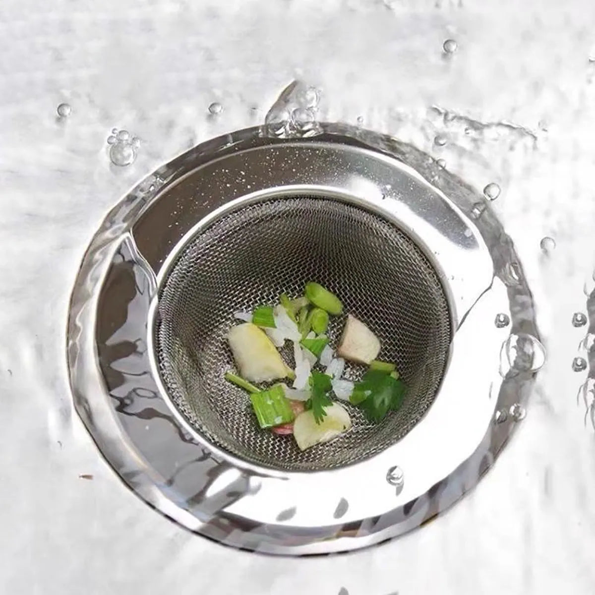 Skanto | Stainless Steel Kitchen Sink Strainer - Anti-Clog Funnel, Hair Catcher for Sink, Floor Drain, and Dishwasher