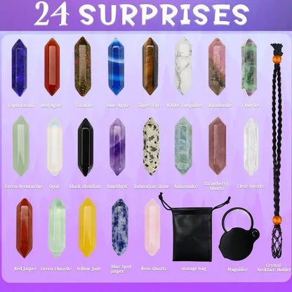 Skanto | CrystalJoy – Advent Calendar 2025 with 24 Crystals & Gemstones – Christmas