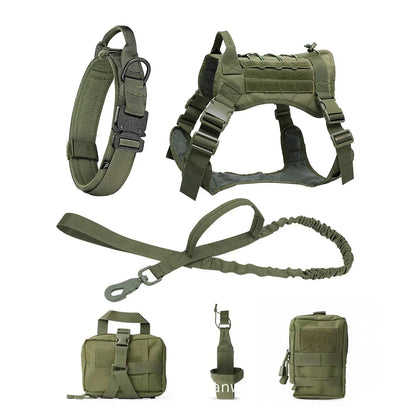 Skanto | Tactical Dog Harness With Leash – Robust Military Set For Training And Control