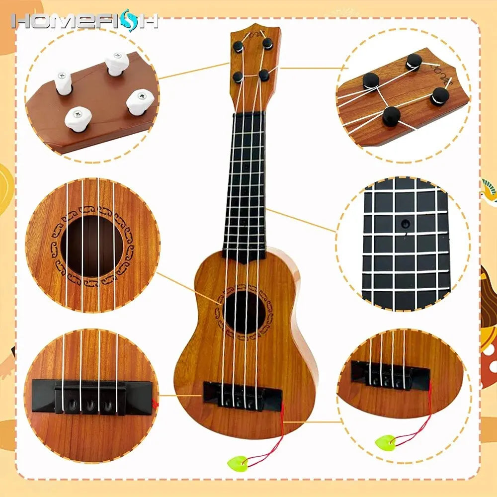 Educational Kids Ukulele Toy - Child-Friendly Guitar for Music Learning, Durable ABS Design, Unisex Gift for Ages 3+ 35 cm (13.7 inch)