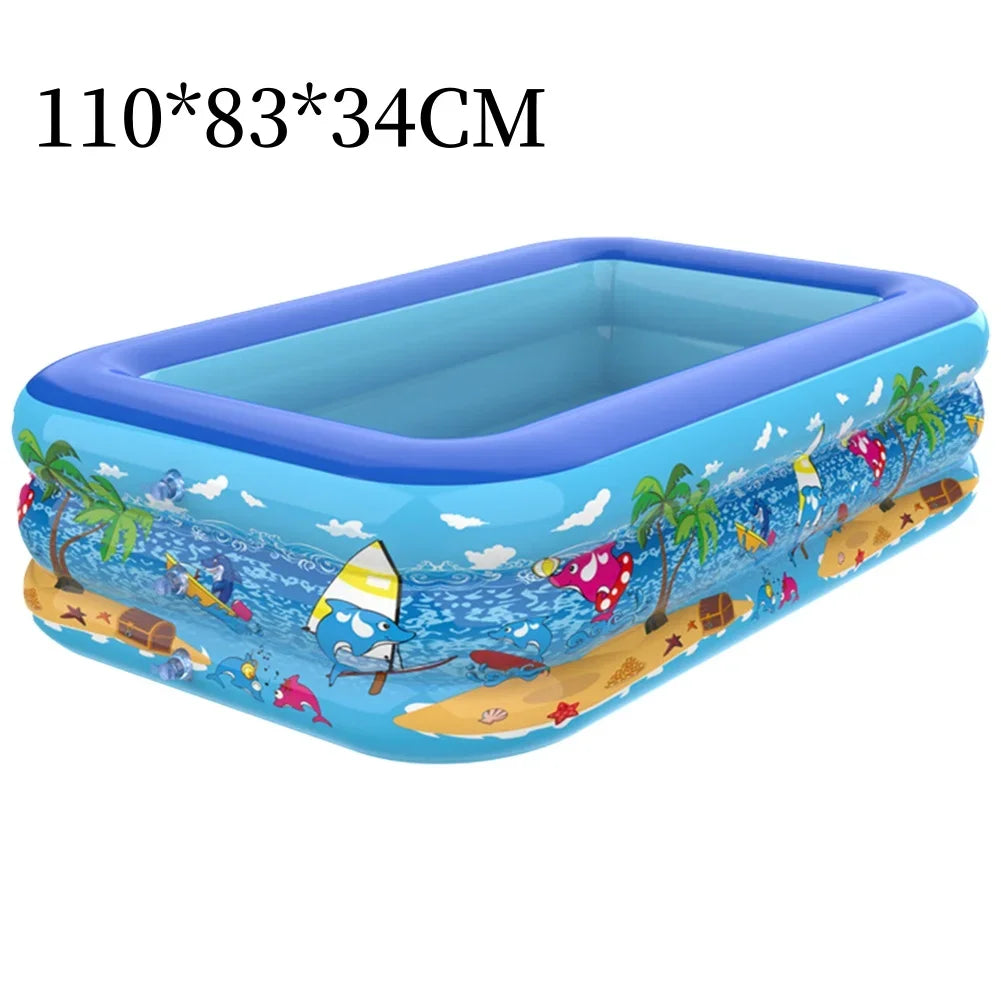 BowLift | Luftolino Inflatable Children's Paddling Pool | 110–180 cm | Extra Thick PVC | Cartoon Design for Garden & Balcony