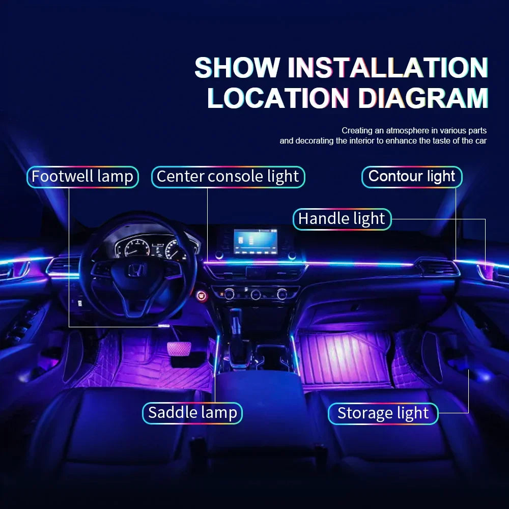 Skanto | Bluetooth RGB Symphony Car Ambient Light Kit