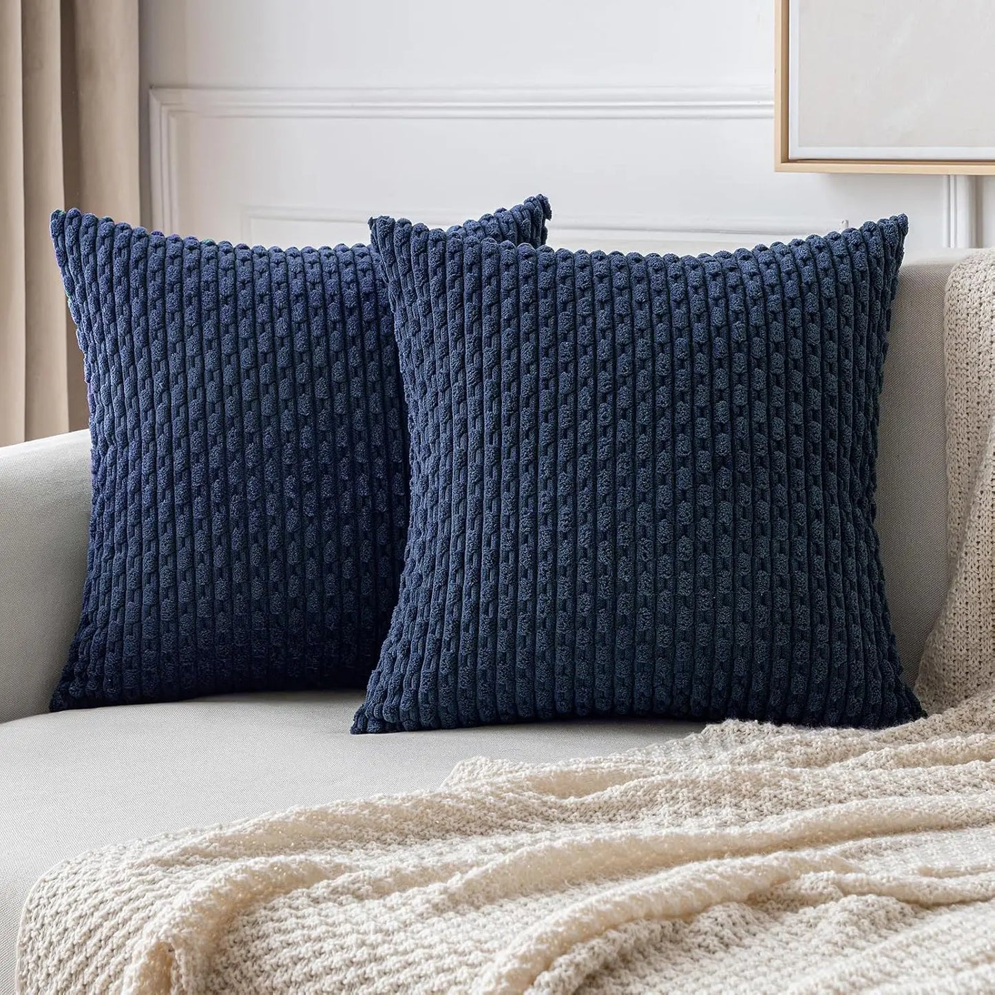 Skanto | Boho Corduroy Pillow Cover – Stylish Striped Decorative Pillowcase for Sofa or Bed