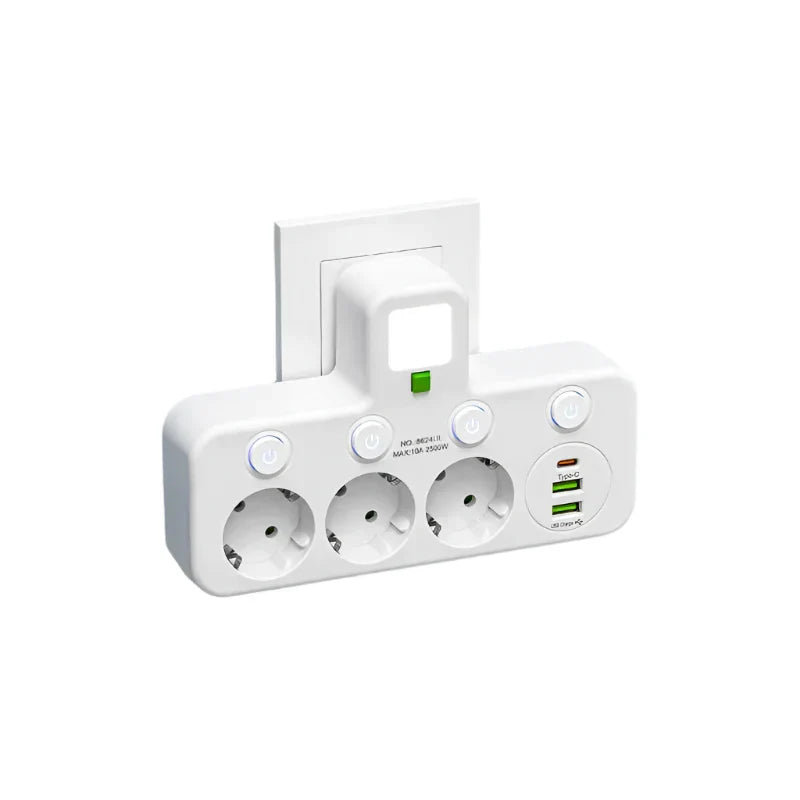 Skanto | VOLTRIQ ProLine Power Strip with Multiple Outlets, USB Type-C, and Surge Protection