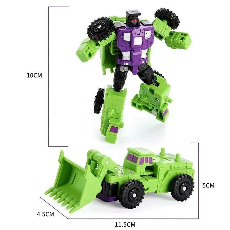 Mini 6-in-1 Transforming Devastator Action Figure - Green Robot Toy for Kids, Perfect Gift for Children 22cm (8.6 inches)