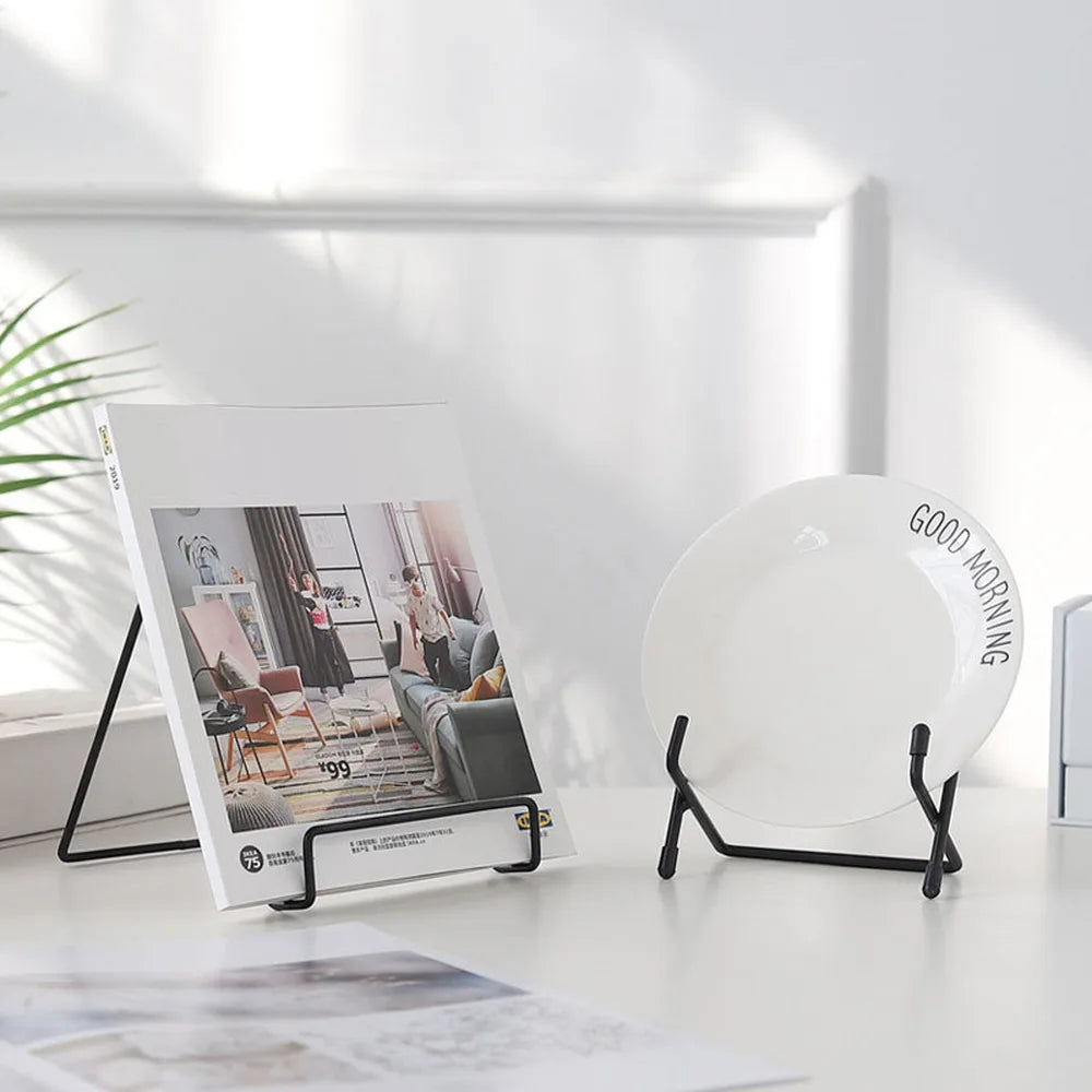 Skanto | Iron Art Multi-Use Display Stand: Versatile Magazine, Dishware, Photo, and Book Holder for Home Decor