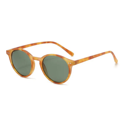 Skanto | Retro Round Polarized Sunglasses Classic Leopard Frame UV400 Fashion Wear Driving Glasses for Men & Women