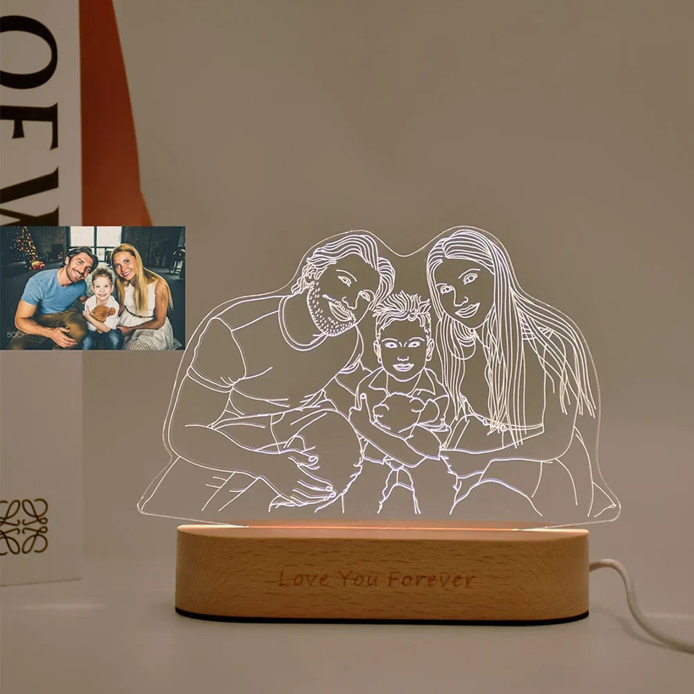 Skanto | Personal 3D Photo Lamp: Custom Photo & Text Night Light - Ideal for Valentine's, Weddings, Anniversaries, Birthday Gifts