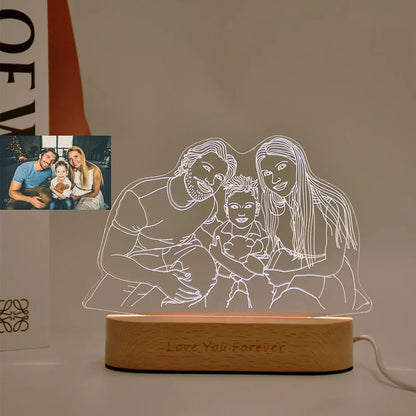 Skanto | Personal 3D Photo Lamp: Custom Photo & Text Night Light - Ideal for Valentine's, Weddings, Anniversaries, Birthday Gifts