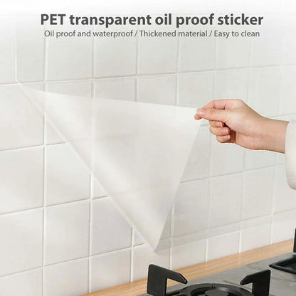 Skanto | 60x300cm Kitchen Wall Sticker - Oily, Transparent Self-Adhesive Film - Removable Protective Cover for Shelf and Drawer Decor