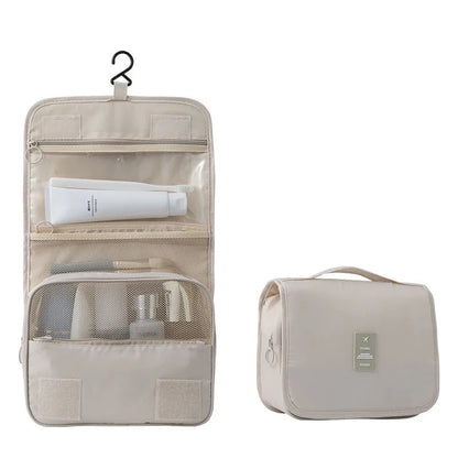 BowLift | Travel toiletry bag for hanging | 6 compartments & moisture compartment | Compact & versatile | Water-repellent polyester
