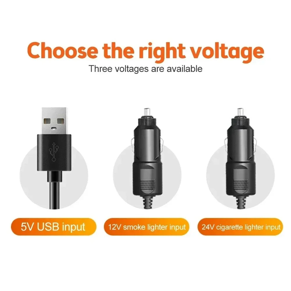 360° Adjustable 3-Head Car Fan USB/12V/24V – AirFlow | Bowlift