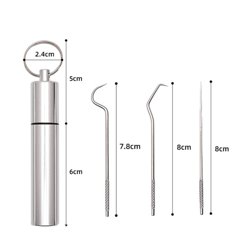 BowLift | Minty Portable Metal Toothpick Cleaner Set