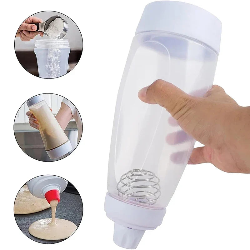 Skanto | Pancake Batter Dispenser Mixer with BlenderBall Whisk - Squeeze Bottle Pancake Shaker Dispenser JT194 from LMETJMA