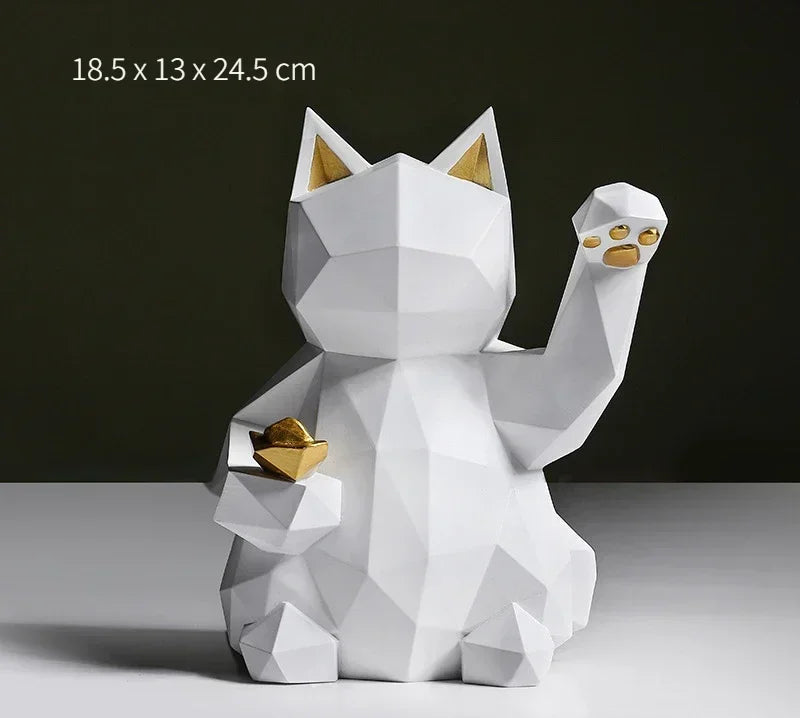 Frendorf | Nordic Minimalism Geometry Lucky Cat Statues