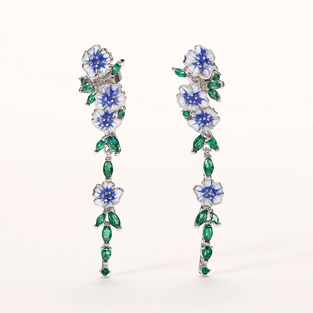 BowLift | Vintage Blue Blossom Dangle Earrings