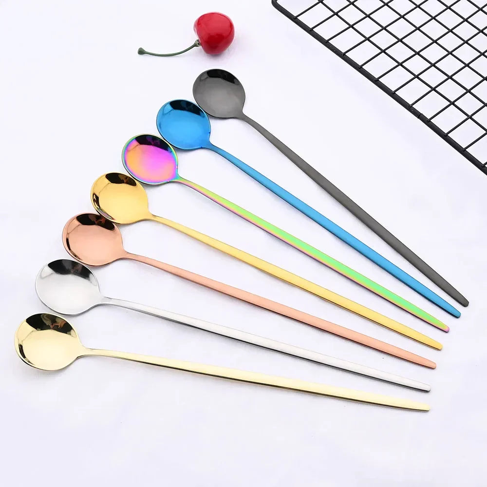 Skanto | Golden 6-Piece Long Handle Spoon Set