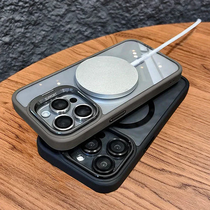 Skanto | Shockproof Magnetic Magsafe Phone Case Stand Glass Lens Protector Cover