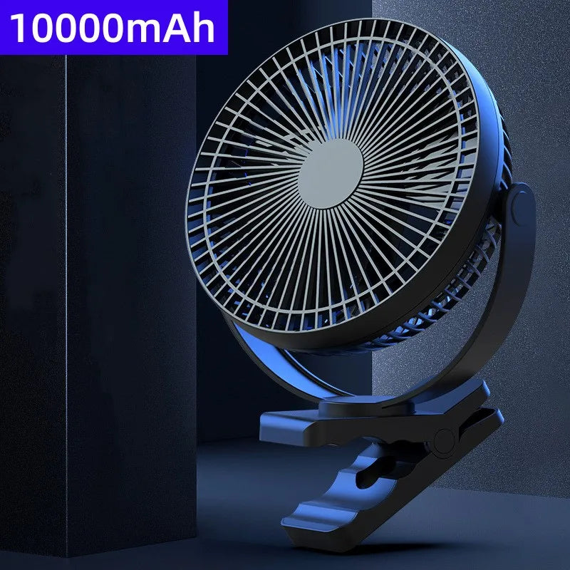 BowLift | AerisClip Battery Fan | 360° Rotation | 10000mAh | With Clip & USB-C