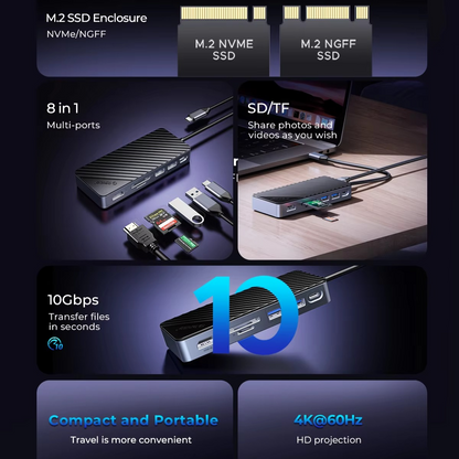 Skanto | Ultimate USB-C Laptop Docking Station with Integrated SSD Enclosure