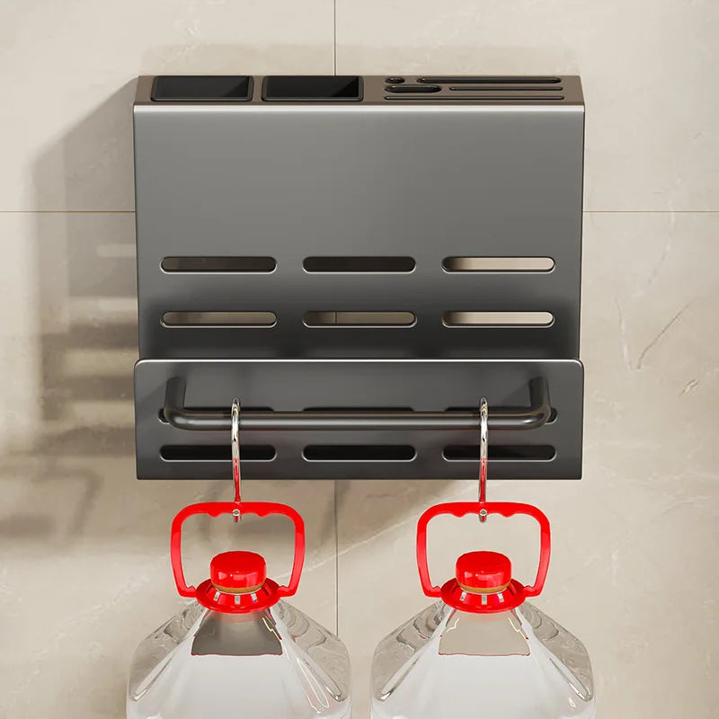 ChefSpace Wall-mounted Knife Holder with Storage for Cutting Boards – Stainless Steel Karnz