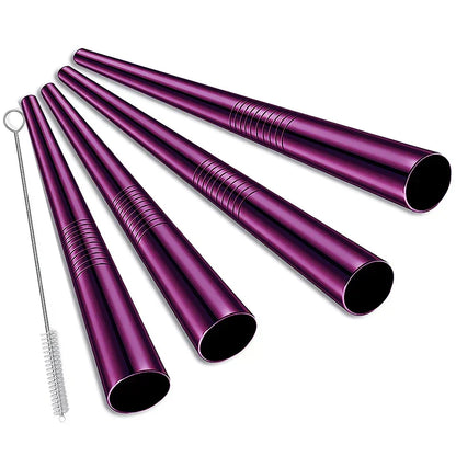 Skanto | Extra Wide Metal Straws for Bubble Tea