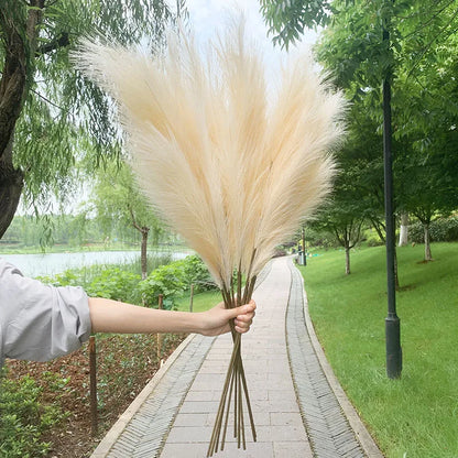 5 Pieces 100 cm Artificial Pampas Grass Dried Flower Bouquet, Decoration for Weddings, Parties, Home, Room, DIY Artificial Plant Decoration Accessories