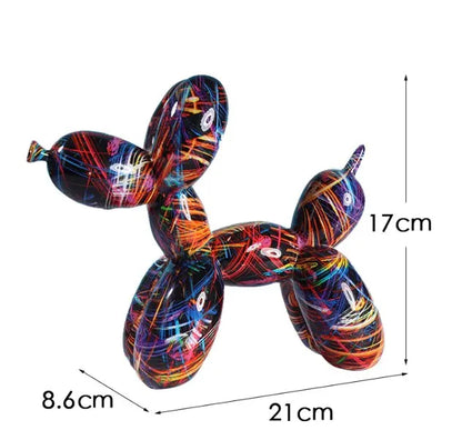 Colorful Balloon Dog Figures Artistic Graffiti Statues for Living Room Coffee Table Cute Trendy Jewelry for Desk Decoration | Skanto