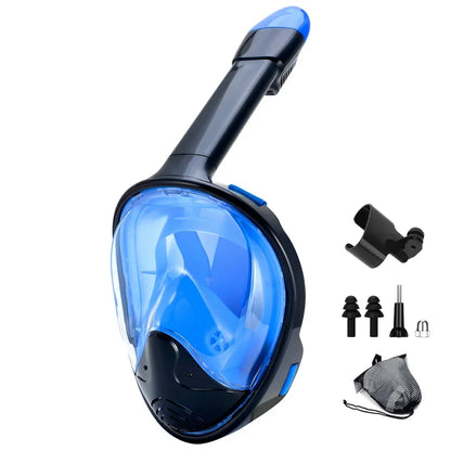 Skanto | Full Face Snorkel Mask with Camera Mount - Wide Angle, Anti-Fog, Anti-Leak Diving and Snorkeling Mask for Adults and Kids