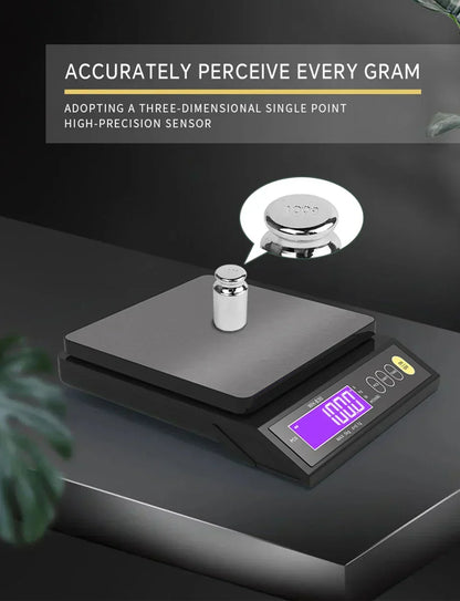 Karnz | 5 kg/0.1 g and 10 kg/1 g digital electronic kitchen scale, LCD display, fully waterproof stainless steel weighing tool for baking