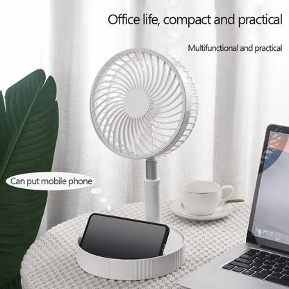 7200mAh USB Rechargeable Portable Foldable Fan, Quiet Floor Fan for Outdoor Home, Wireless Fan, 4 Speeds, Camping Portable Fan | Karnz