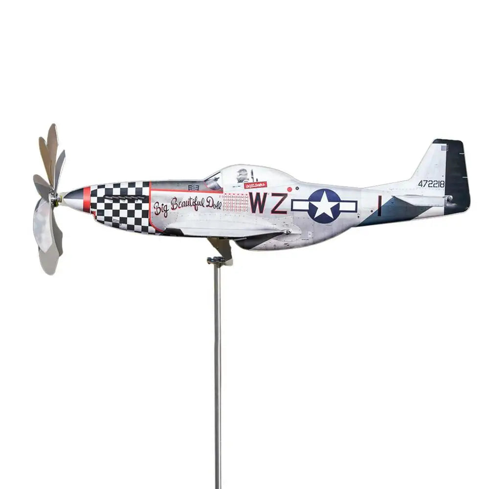 BowLift | Wind Spinner AeroTwist | Airplane Garden Windmill made of Stainless Steel | Weatherproof & rotating in the wind | For Garden, Terrace & Balcony